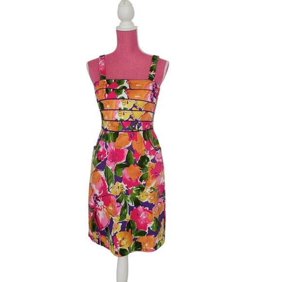 Vintage 90s SPENCE Corset Floral Spring Dress Bodycon SZ 6 - Picture 1 of 13